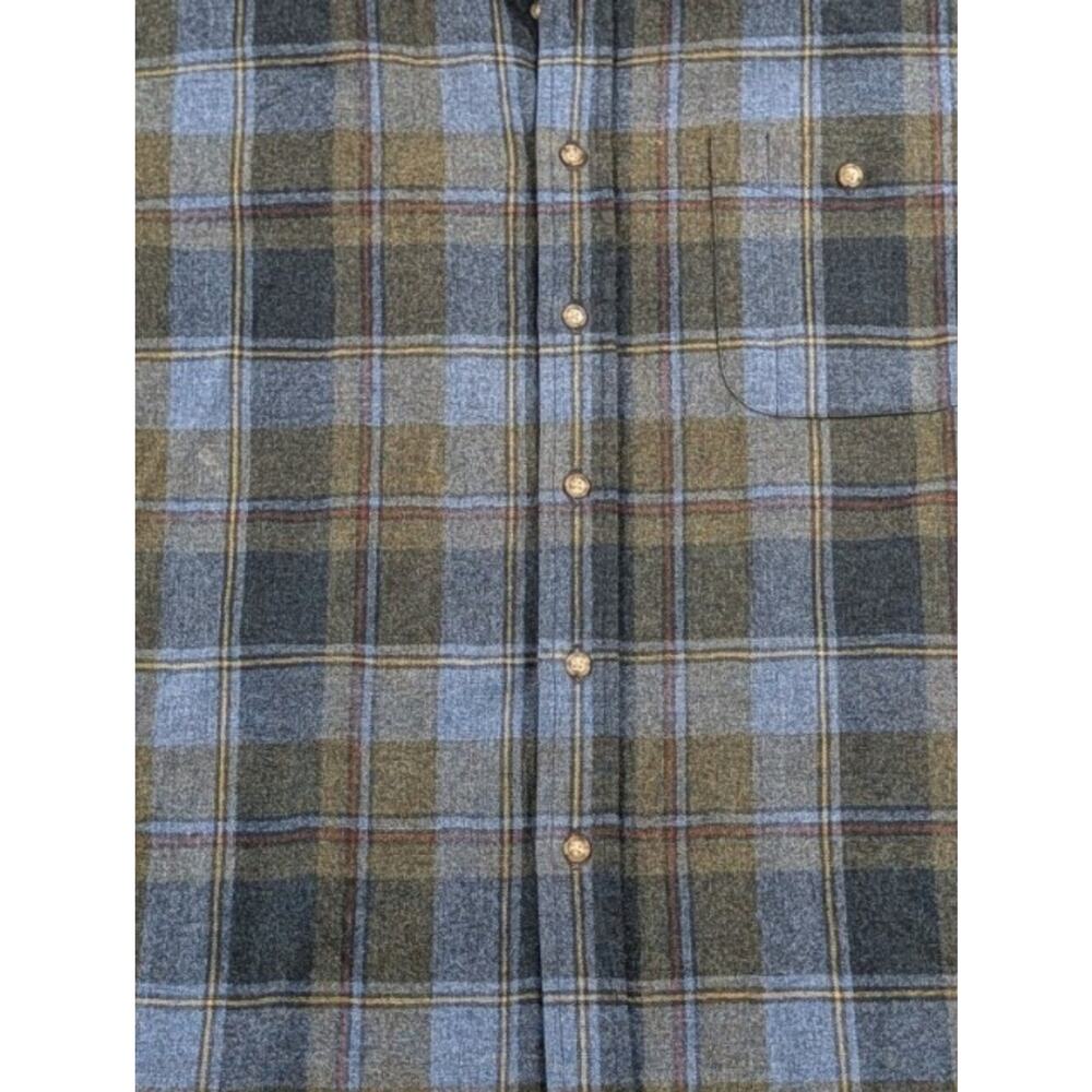 Pendleton Men's M 100% Virgin Wool Plaid Elbow Patch Trail Button Shirt EUC - Picture 5 of 11